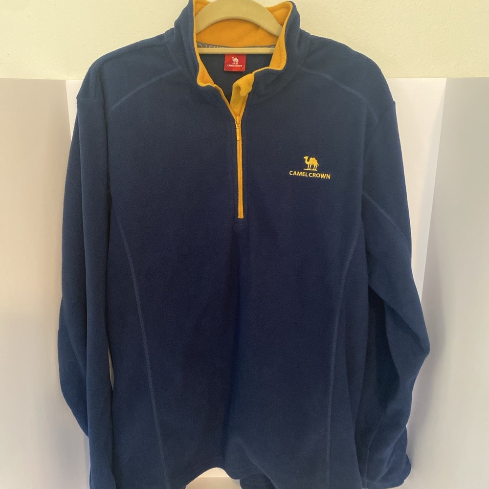 Camel Crown Fleece‎ 1/4 Zip Neck Men's Pullover Long Sleeves Large J1
